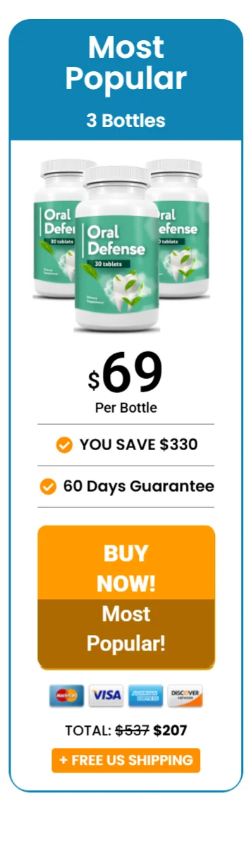 Oral Defense™ 3 bottles pricing